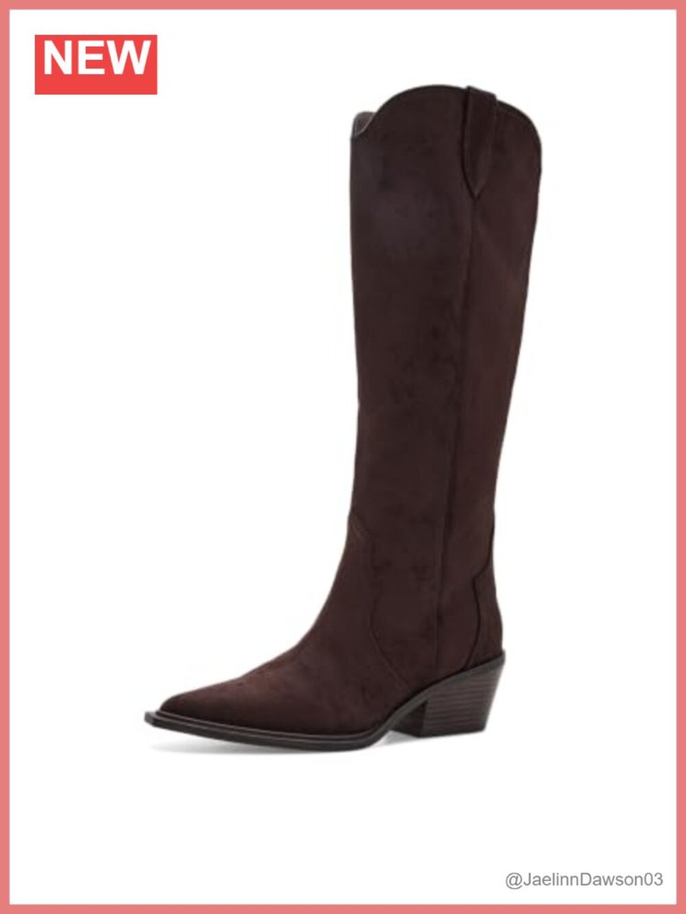 Knee High Block Heel Boots Women Pull-On PU Leather